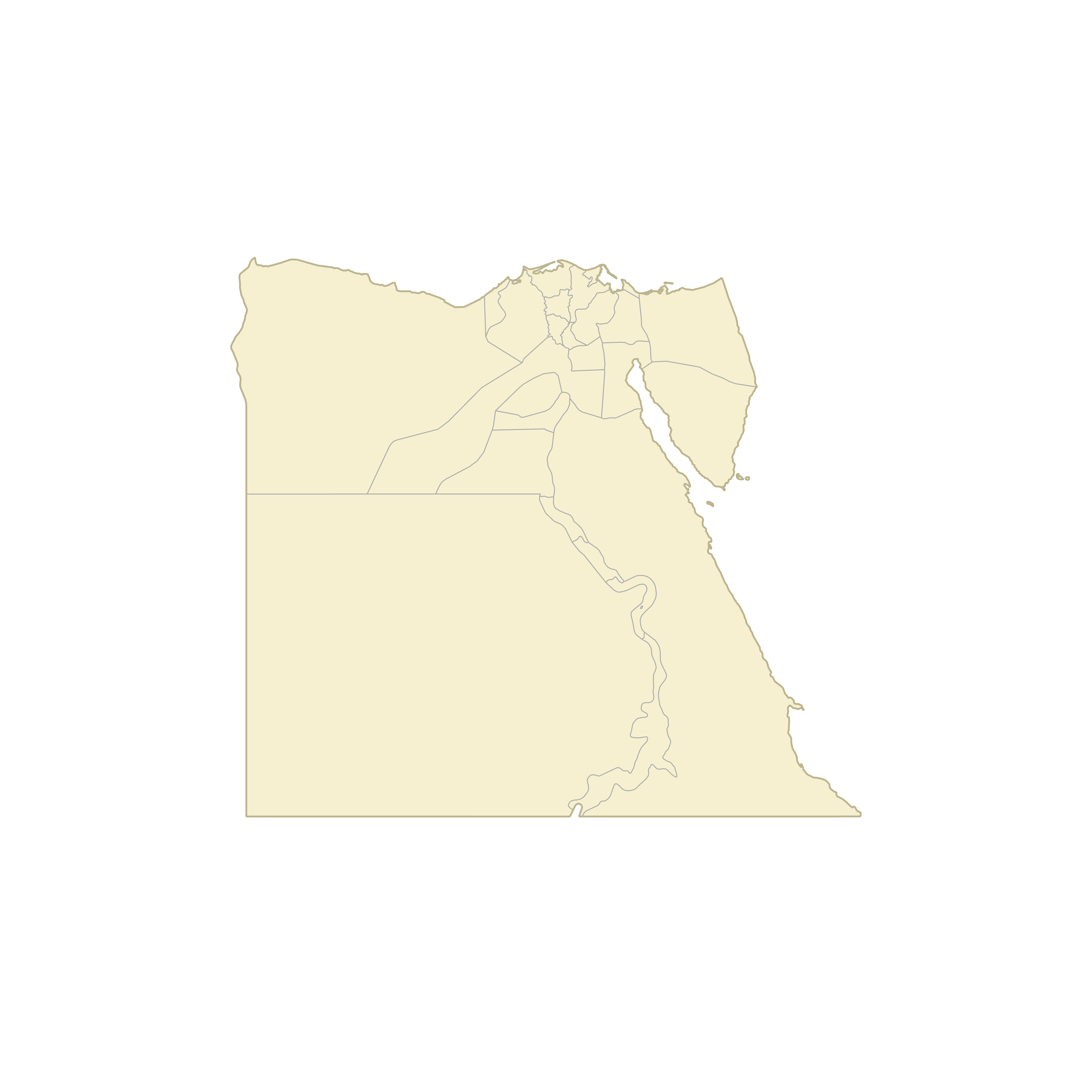 Blank Map of Egypt Governorates