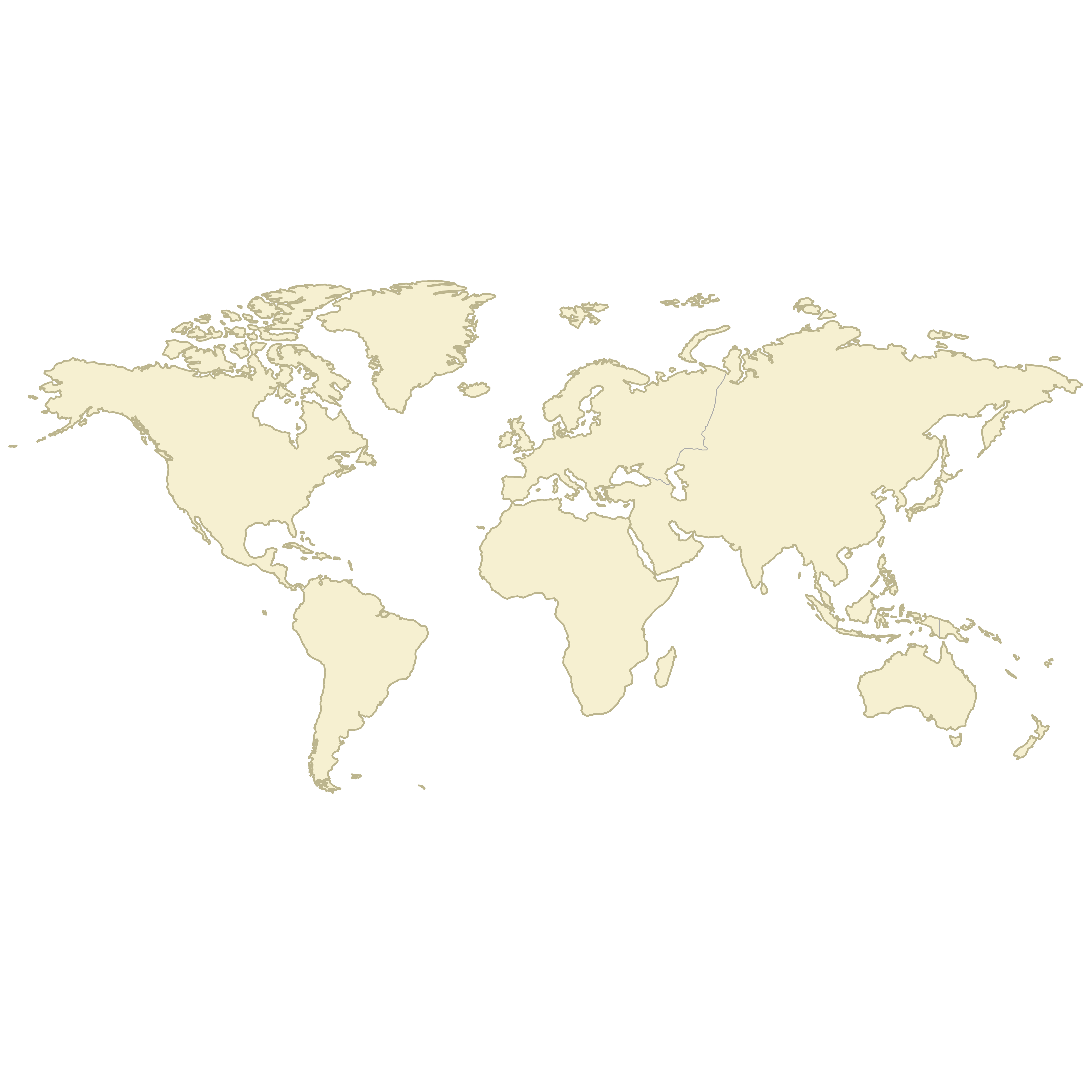 Blank Map of the World Continents